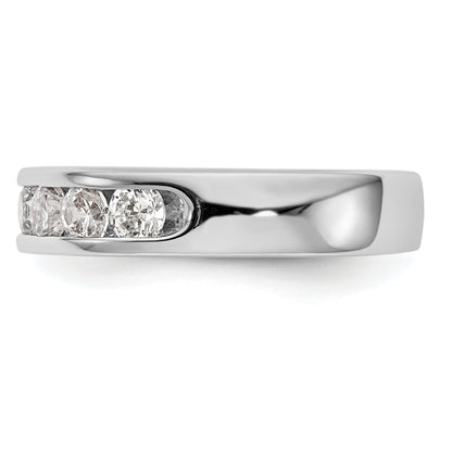 14K Weißgold 7 Stein 1 Karat Rund Diamant Komplett Kanalfassung Ring