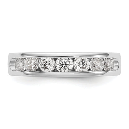 14K Weißgold 7 Stein 1 Karat Rund Diamant Komplett Kanalfassung Ring