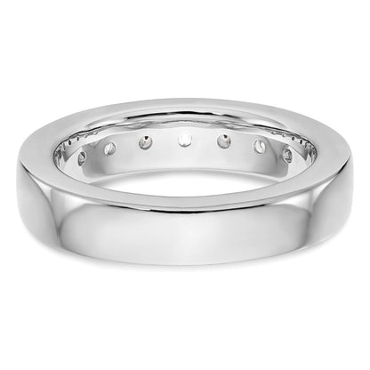 14K Weißgold Ring mit 7 Steinen, 1K rundem Diamant, vollständig in Kanalfassung