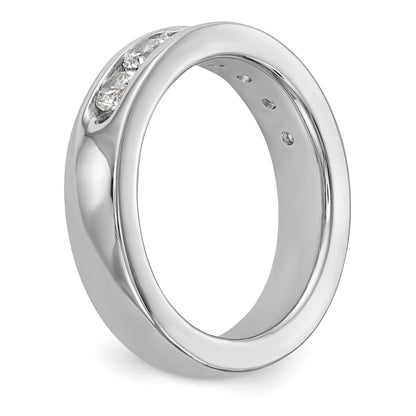 14K Weißgold 7 Stein 1 Karat Rund Diamant Komplett Kanalfassung Ring