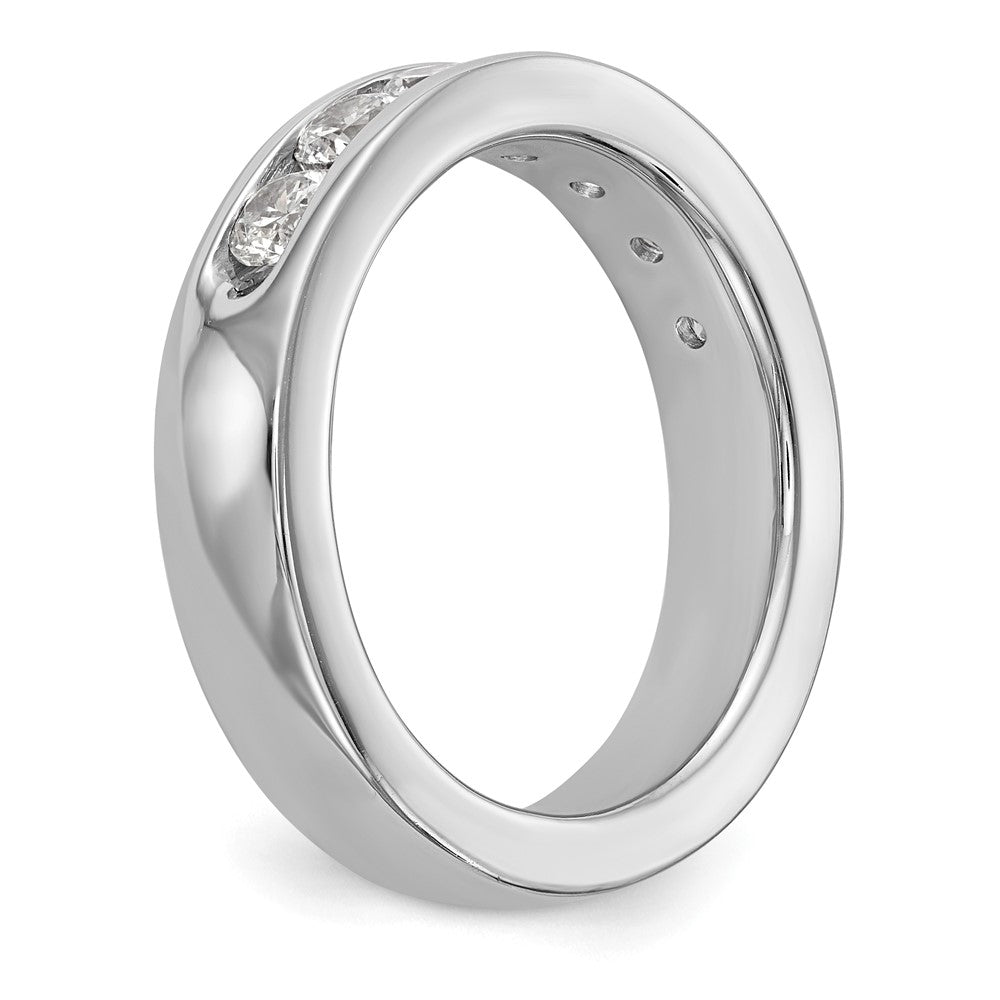 14K Weißgold Ehering mit 7 kanalgefassten natürlichen Diamanten