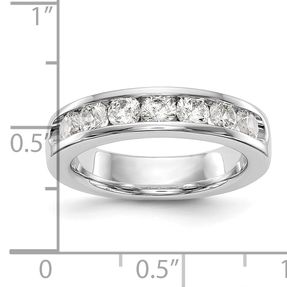 14K Weißgold 7 Stein 1 Karat Rund Diamant Komplett Kanalfassung Ring