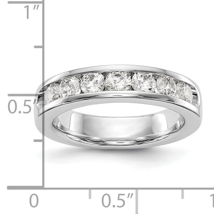 14K Weißgold 7 Stein 1 Karat Rund Diamant Komplett Kanalfassung Ring