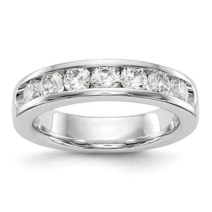 14K Weißgold 7 Stein 1 Karat Rund Diamant Komplett Kanalfassung Ring