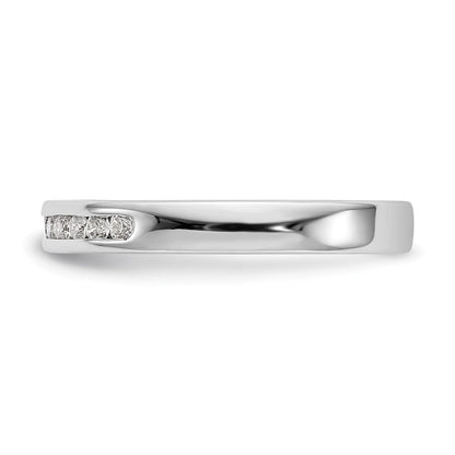 14K Weißgold 7 Stein 1/8 Karat Rund Diamant Komplett Kanalfassung Ring