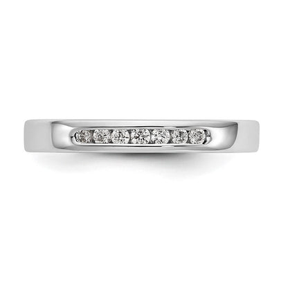 14K Weißgold Ehering mit 7 Diamanten in Kanalfassung