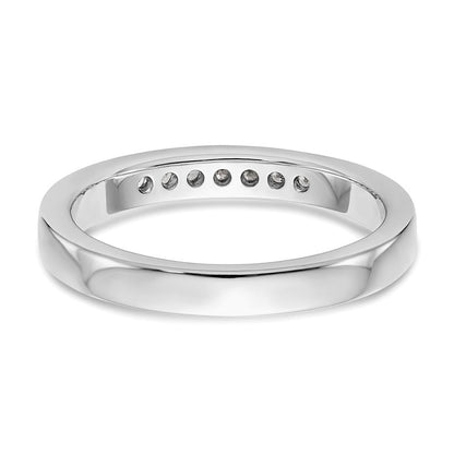 14K Weißgold 7 Stein 1/8 Karat Rund Diamant Komplett Kanalfassung Ring