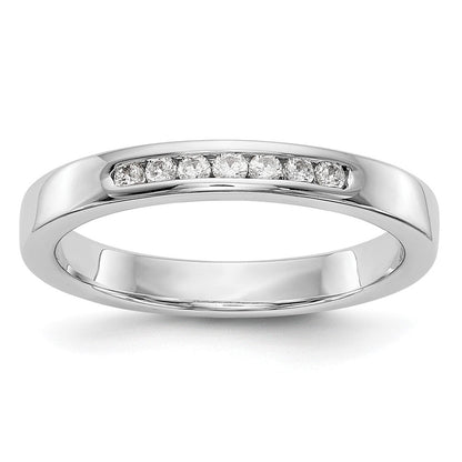 14K Weißgold 7 Stein 1/8 Karat Rund Diamant Komplett Kanalfassung Ring