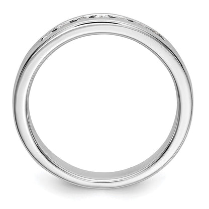 Platin 7 Stein 1/5 Karat Rund Diamant Komplett Kanalfassung Ring