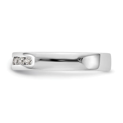 Platin 7 Stein 1/5 Karat Rund Diamant Komplett Kanalfassung Ring