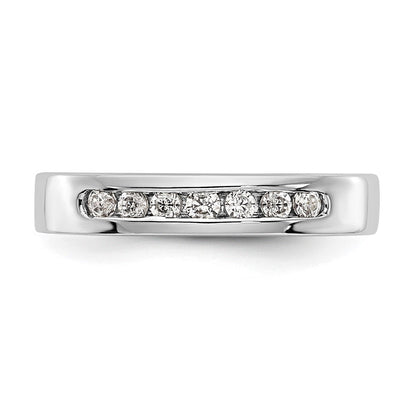 14K Weißgold 7 Stein 1/5 Karat Rund Diamant Komplett Kanalfassung Ring