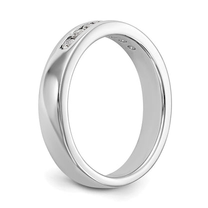 Platin 7 Stein 1/5 Karat Rund Diamant Komplett Kanalfassung Ring