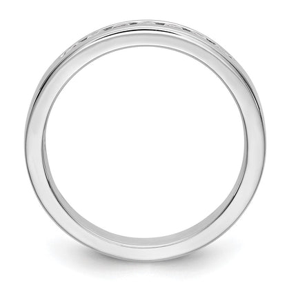 14K Weißgold 7 Stein Diamant Kanalfassung Ring