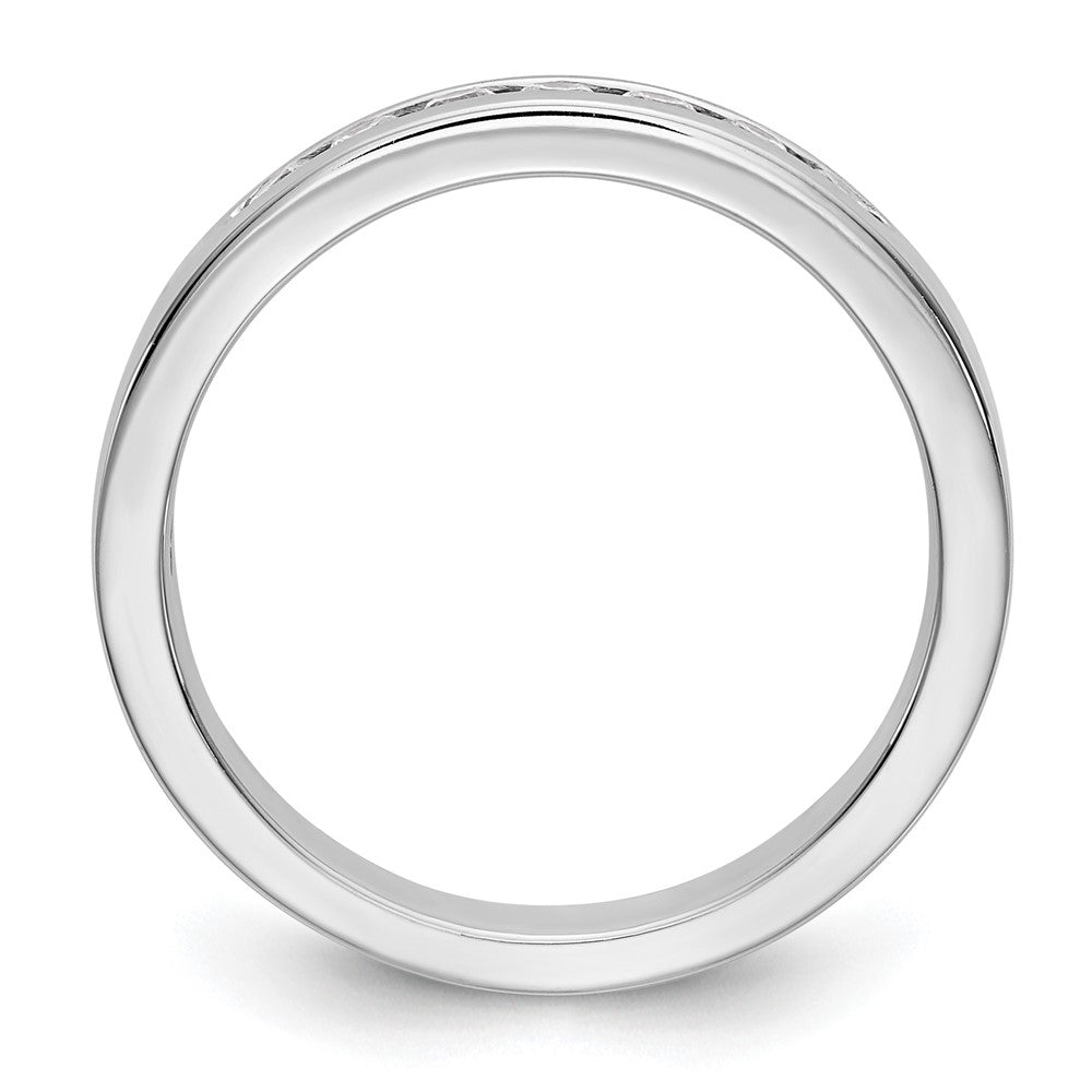 Platin 7 Stein 1/4 Karat Rund Diamant Komplett Kanalfassung Ring
