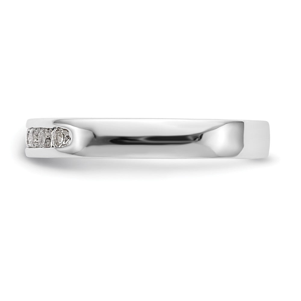 14K Weißgold 7 Stein Diamant Kanalfassung Ring