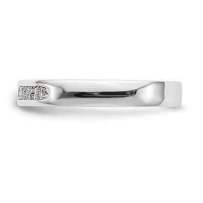 14K Weißgold 7 Stein Diamant Kanalfassung Ring