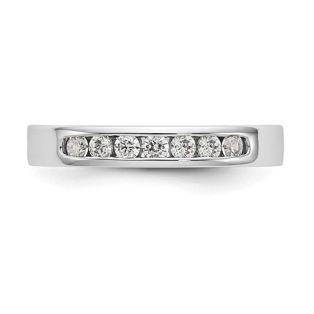 14K Weißgold 7 Stein Diamant Kanalfassung Ring