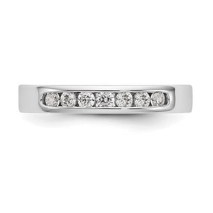 14K Weißgold 7 Stein Diamant Kanalfassung Ring