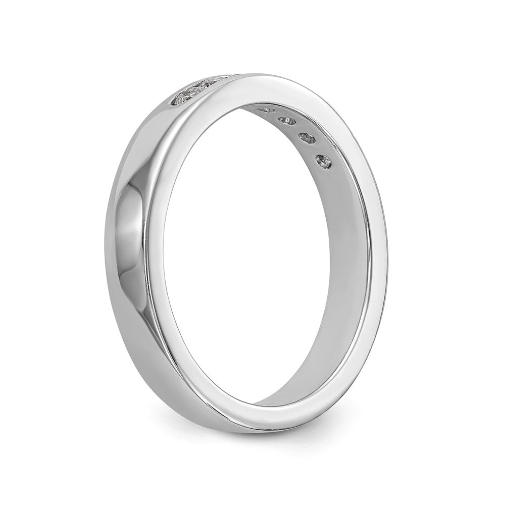 Platin 7 Stein 1/4 Karat Rund Diamant Komplett Kanalfassung Ring