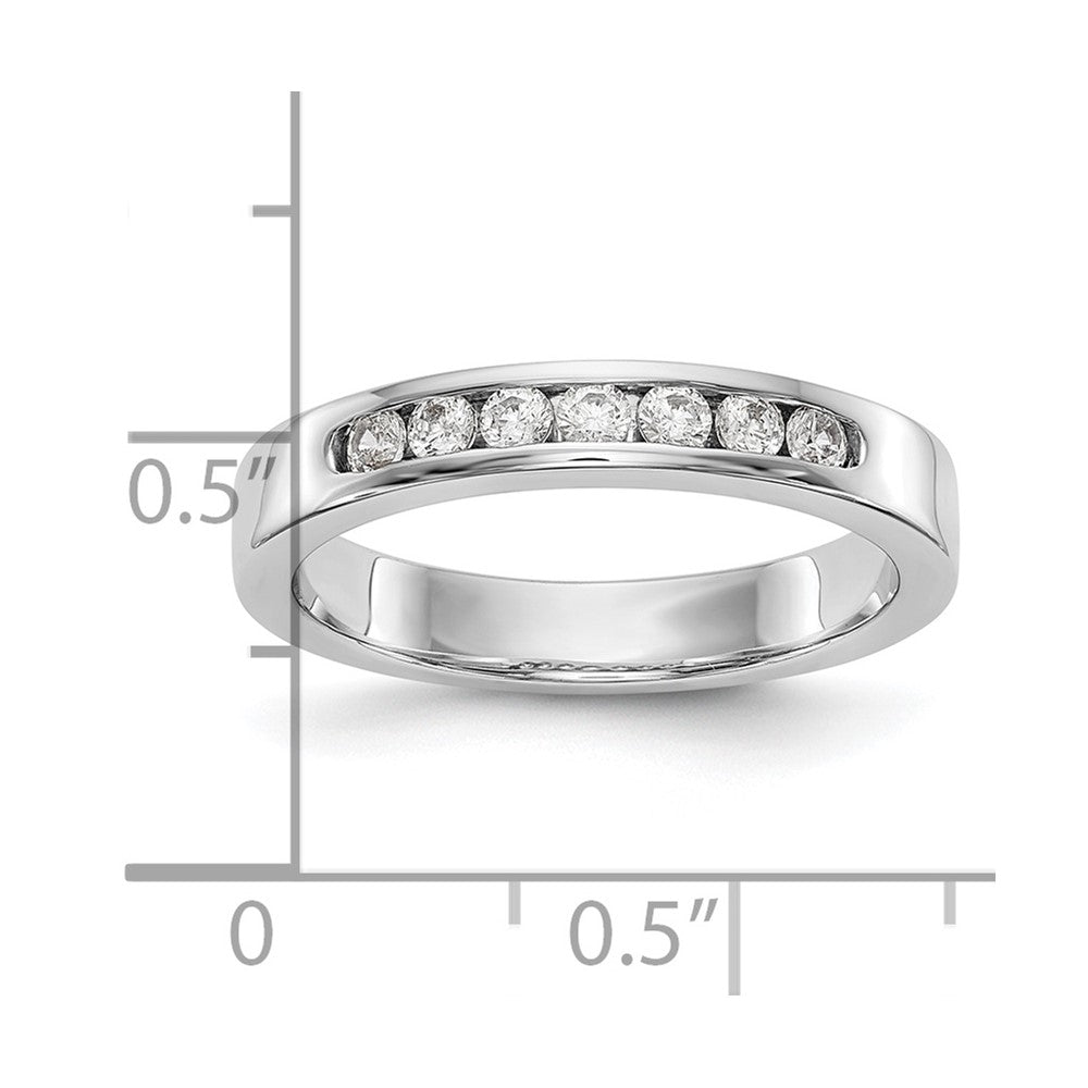 14K Weißgold 7 Stein Diamant Kanalfassung Ring