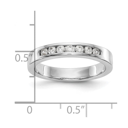 14K Weißgold 7 Stein Diamant Kanalfassung Ring