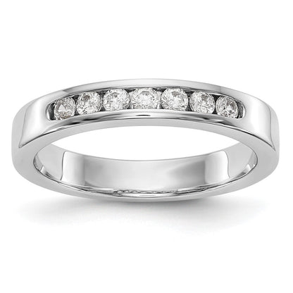 14K Weißgold 7 Stein Diamant Kanalfassung Ring