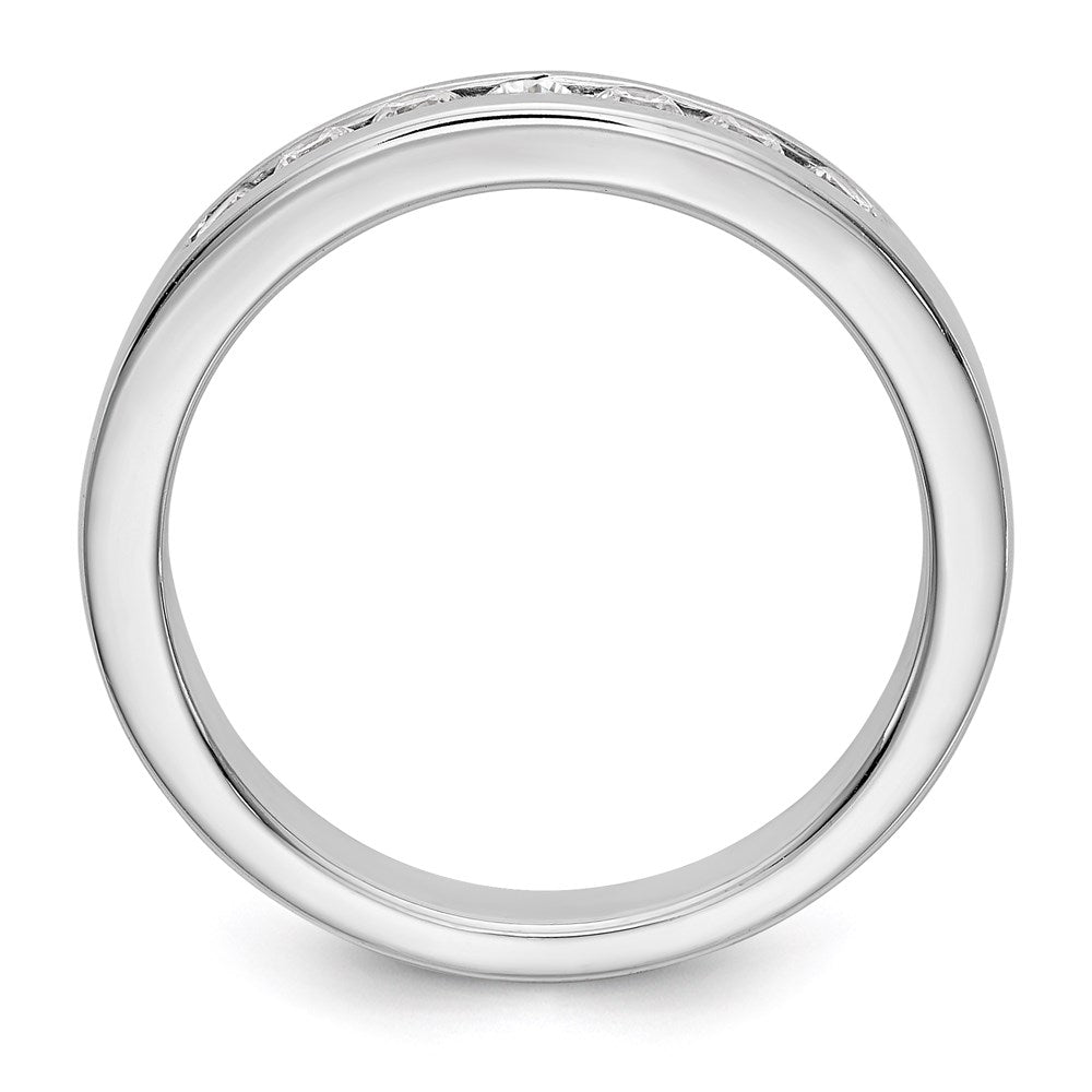 14K Weißgold Ehering mit 7 Diamanten in Kanalfassung
