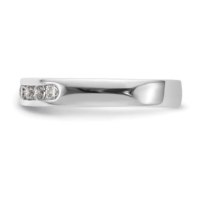 14K Weißgold 7 Stein 1/3 Karat Rund Diamant Komplett Kanalfassung Ring