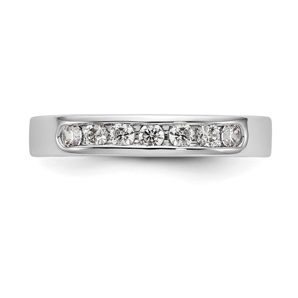 14K Weißgold 7 Stein 1/3 Karat Rund Diamant Komplett Kanalfassung Ring