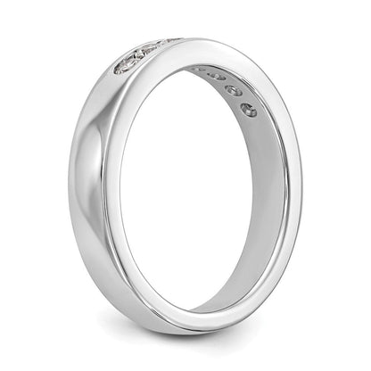 14K Weißgold 7 Stein 1/3 Karat Rund Diamant Komplett Kanalfassung Ring