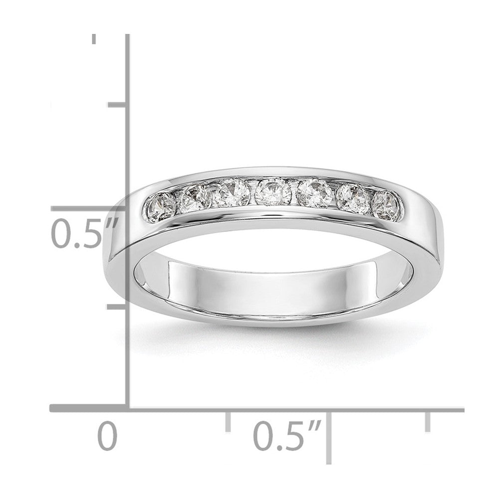 14K Weißgold 7 Stein 1/3 Karat Rund Diamant Komplett Kanalfassung Ring