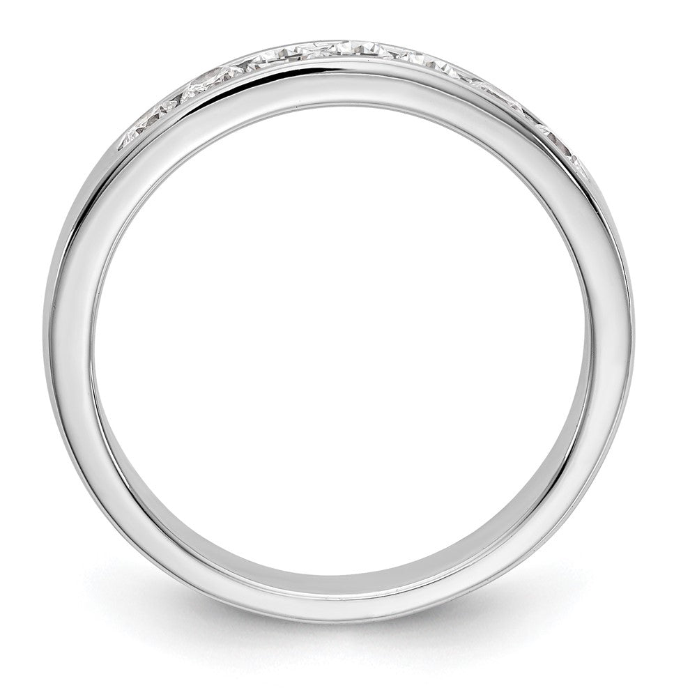 14K Weißgold Ehering mit 7 Diamanten in Kanalfassung