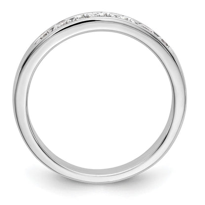 14K Weißgold 7 Stein 3/8 Karat Rund Diamant Komplett Kanalfassung Ring