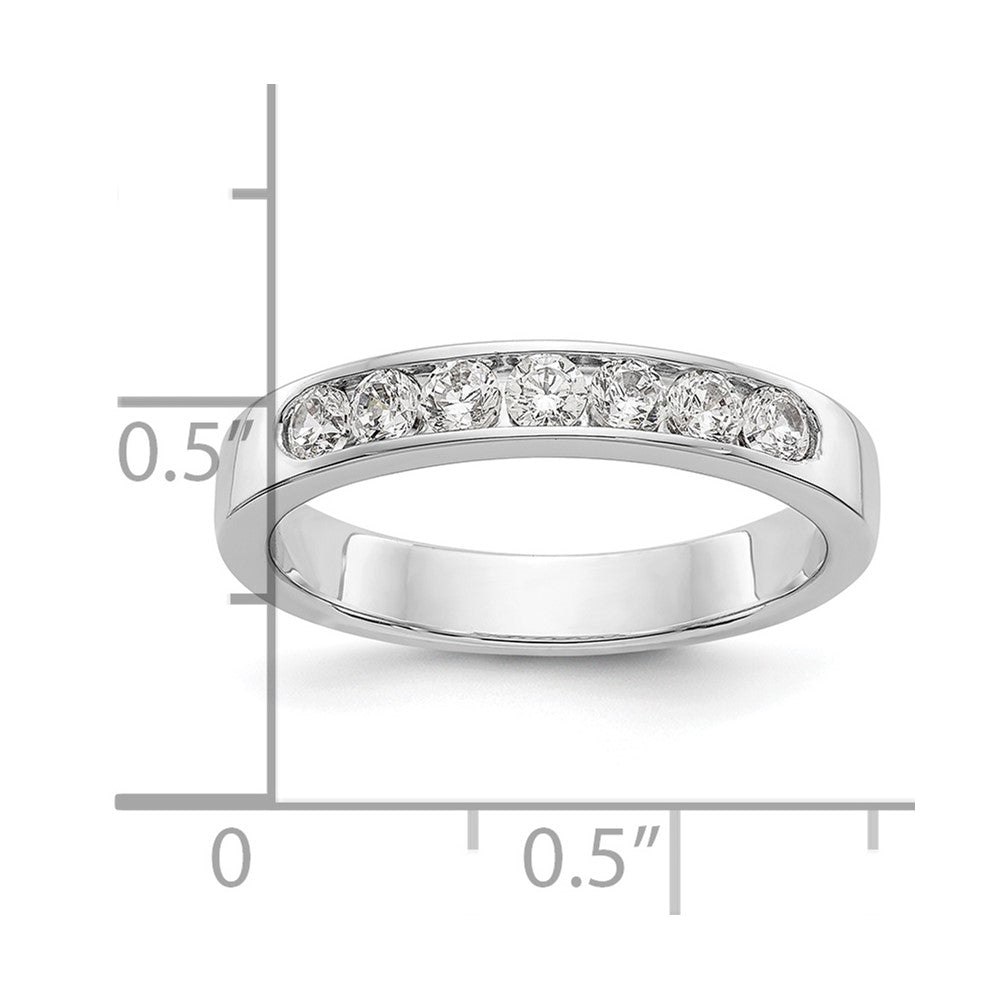 14K Weißgold 7 Stein 3/8 Karat Rund Diamant Komplett Kanalfassung Ring
