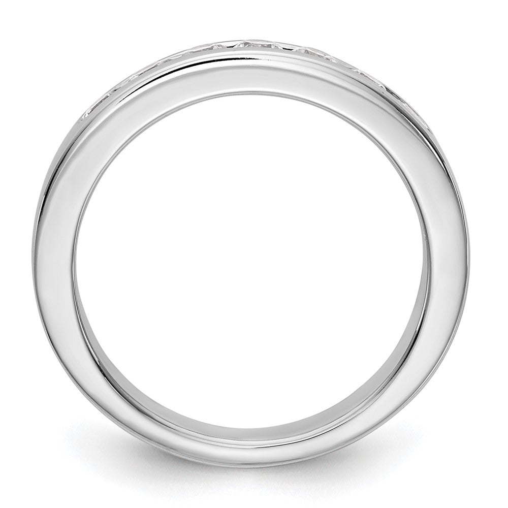 14K Weißgold 7 Stein 1/2 Karat Rund Diamant Komplett Kanalfassung Ring