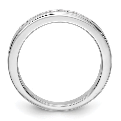 14K Weißgold 7 Stein 1/2 Karat Rund Diamant Komplett Kanalfassung Ring