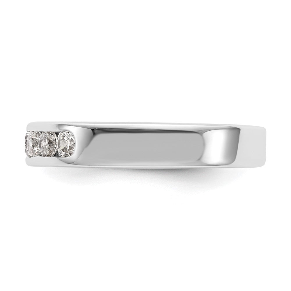 14K Weißgold Ehering mit 7 Diamanten in Kanalfassung, 0,49 ct. Gesamtgewicht