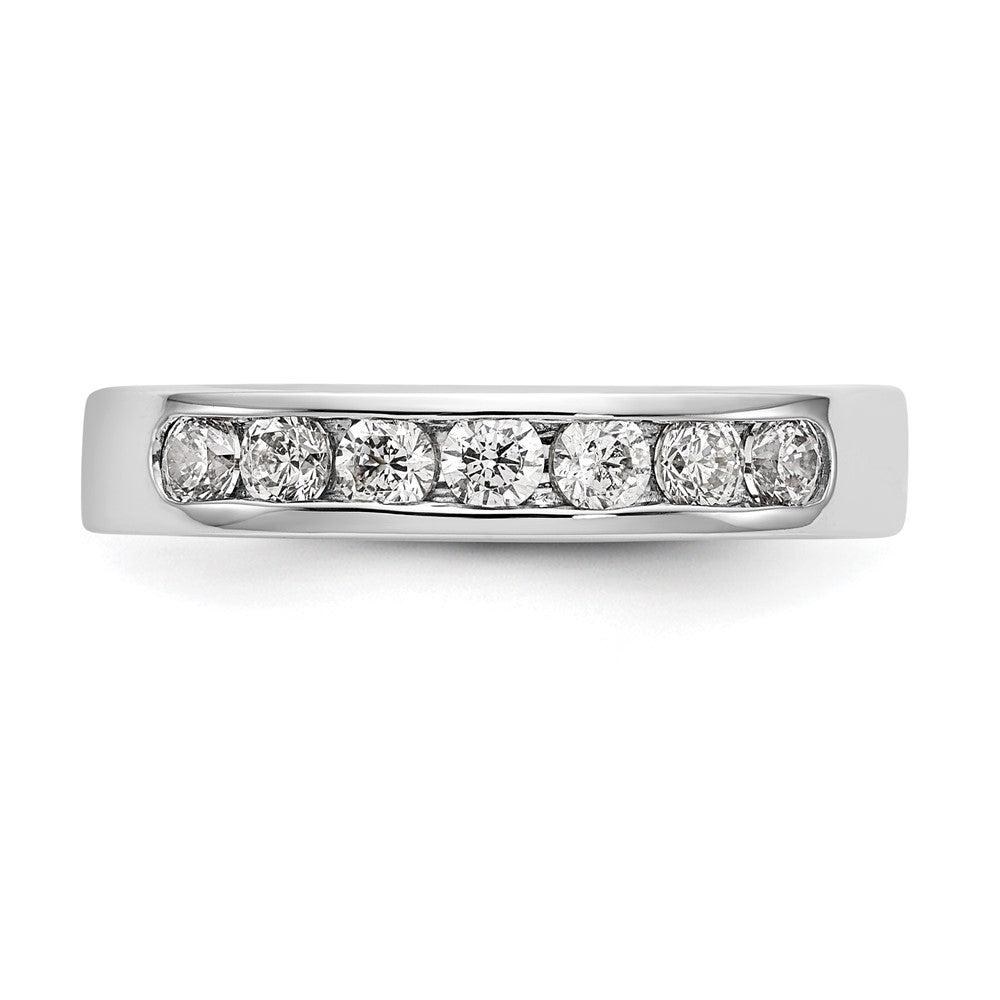 14K Weißgold 7 Stein 1/2 Karat Rund Diamant Komplett Kanalfassung Ring