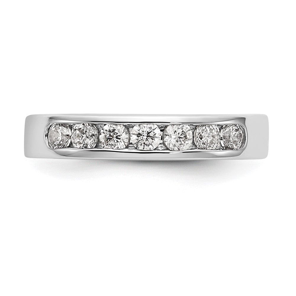 14K Weißgold Ehering mit 7 Diamanten in Kanalfassung, 0,49 ct. Gesamtgewicht