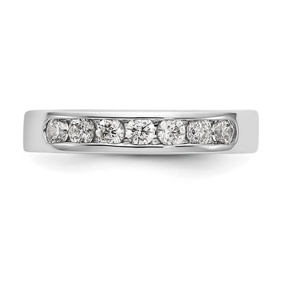 14K Weißgold Ehering mit 7 Diamanten in Kanalfassung, 0,49 ct. Gesamtgewicht