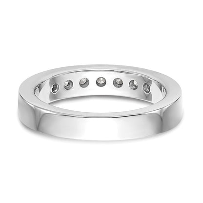 14K Weißgold Ehering mit 7 Diamanten in Kanalfassung, 0,49 ct. Gesamtgewicht