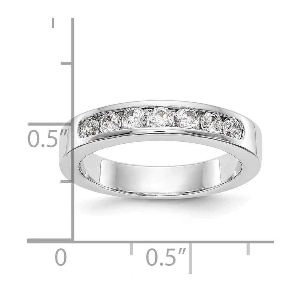 14K Weißgold 7 Stein 1/2 Karat Rund Diamant Komplett Kanalfassung Ring