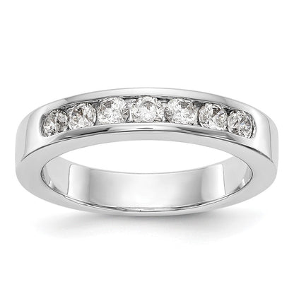 14K Weißgold 7 Stein 1/2 Karat Rund Diamant Komplett Kanalfassung Ring