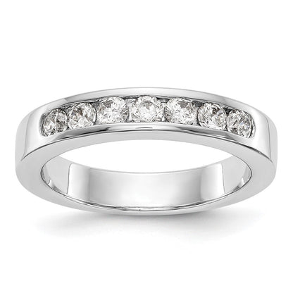 14K Weißgold Ehering mit 7 Diamanten in Kanalfassung, 0,49 ct. Gesamtgewicht