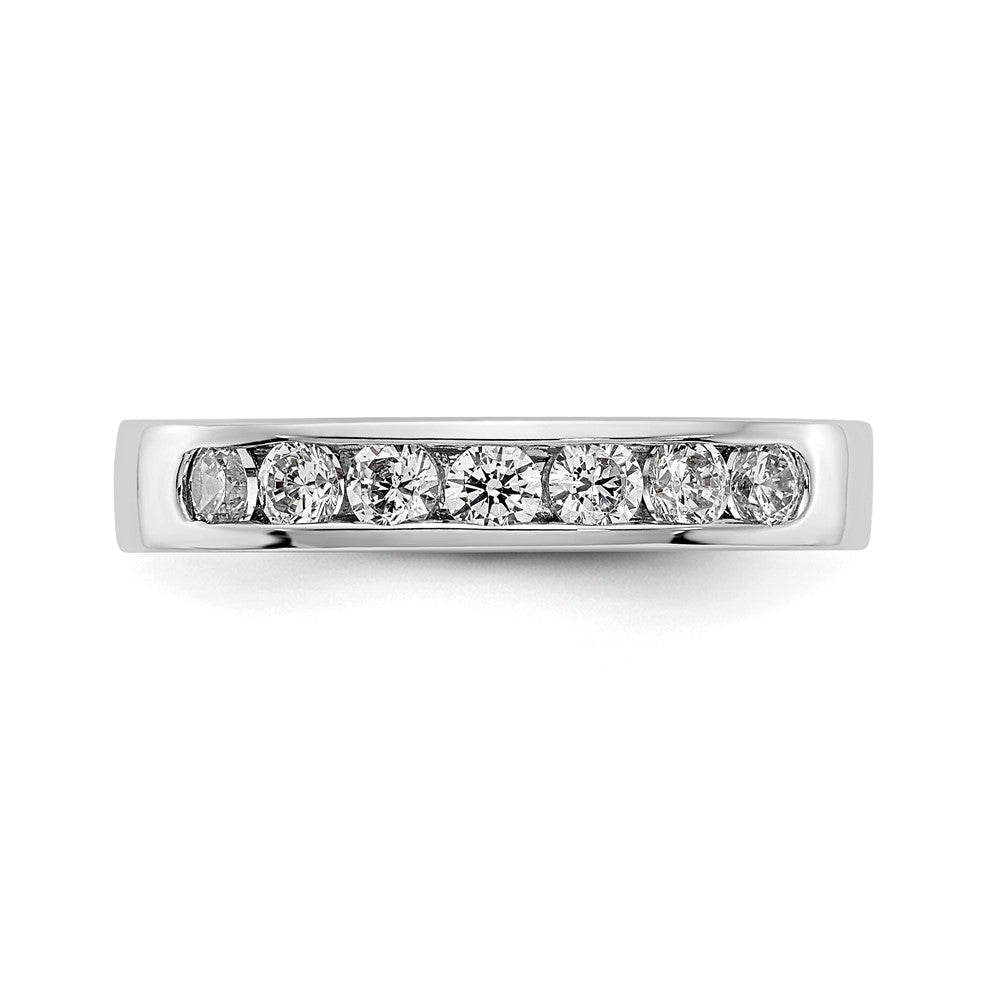 14K Weißgold 7 Stein 1/2 Karat Rund Diamant Komplett Kanalfassung Ring