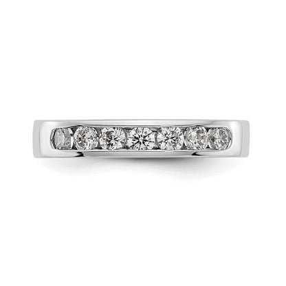 14K Weißgold 7 Stein 1/2 Karat Rund Diamant Komplett Kanalfassung Ring