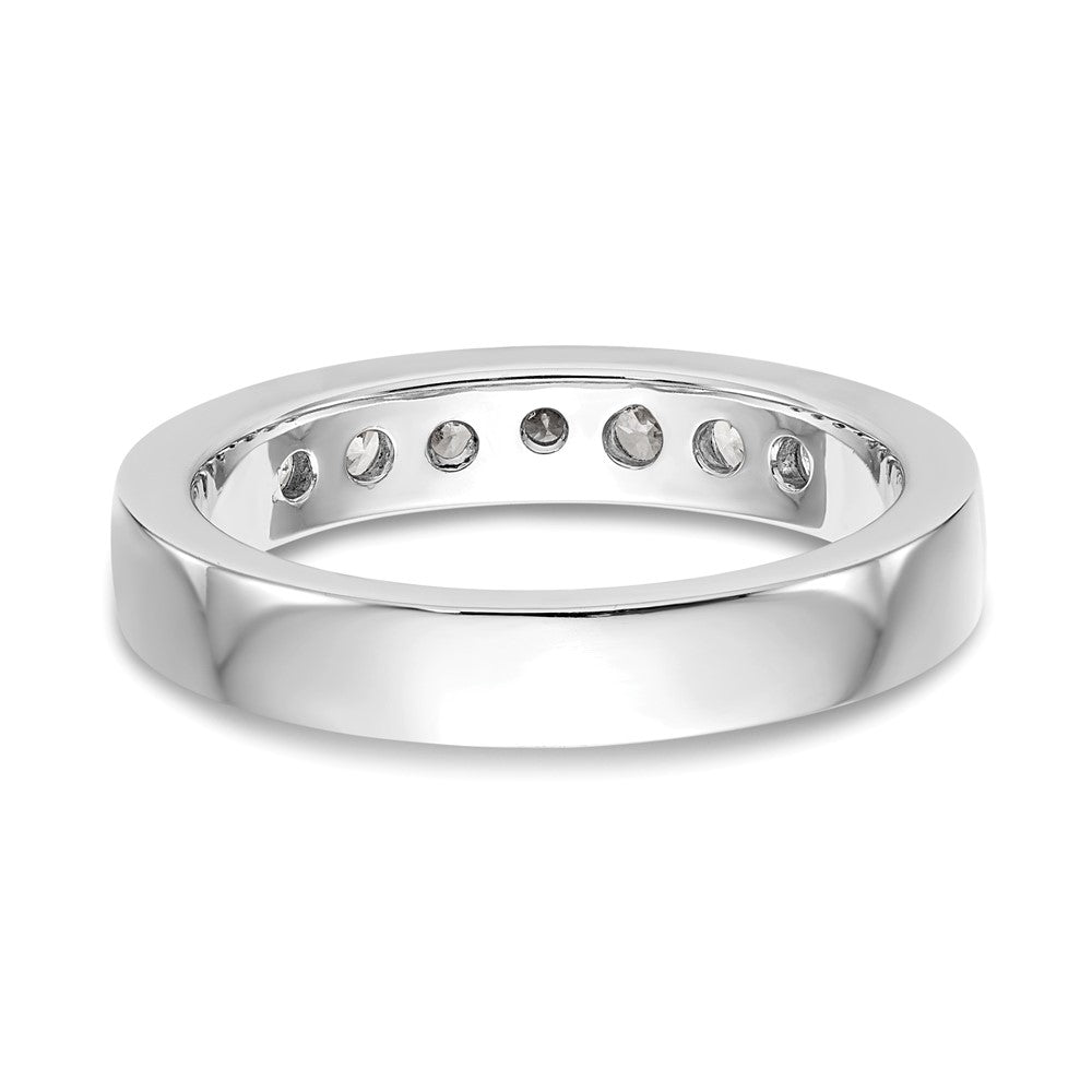 14K Weißgold 7 Stein 1/2 Karat Rund Diamant Komplett Kanalfassung Ring