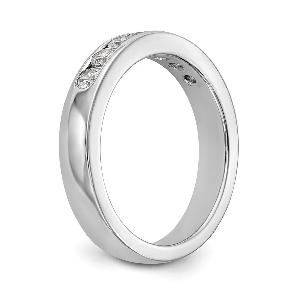 14K Weißgold 7 Stein 1/2 Karat Rund Diamant Komplett Kanalfassung Ring