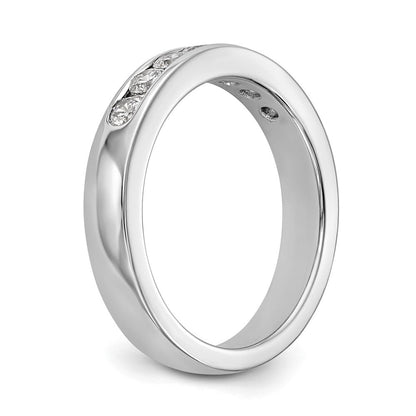14K Weißgold 7 Stein 1/2 Karat Rund Diamant Komplett Kanalfassung Ring