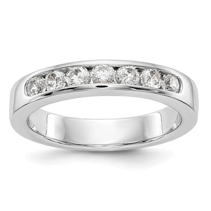 14K Weißgold 7 Stein 1/2 Karat Rund Diamant Komplett Kanalfassung Ring